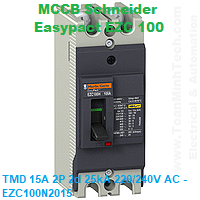CB khối MCCB Schneider - Easypact EZC 100 - TMD 15A 2P 2d 25kA 220/240V AC - EZC100N2015